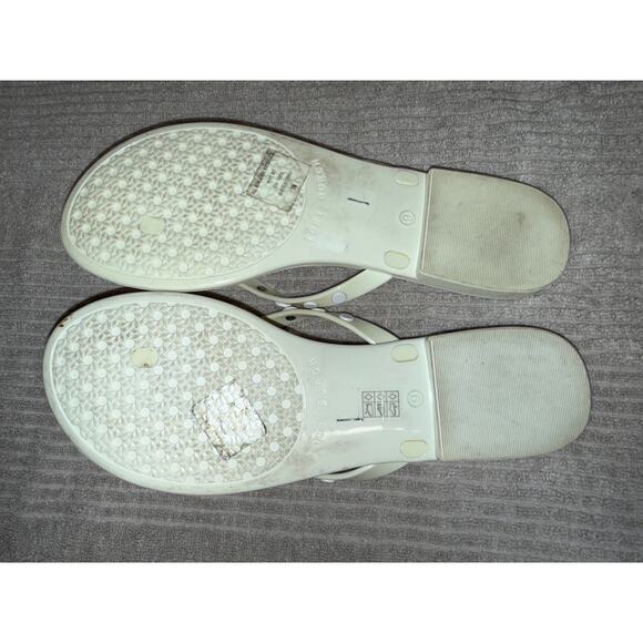 Tory Burch Studded Jelly Thong Cream Size 9 Flip Flop - Picture 7 of 8